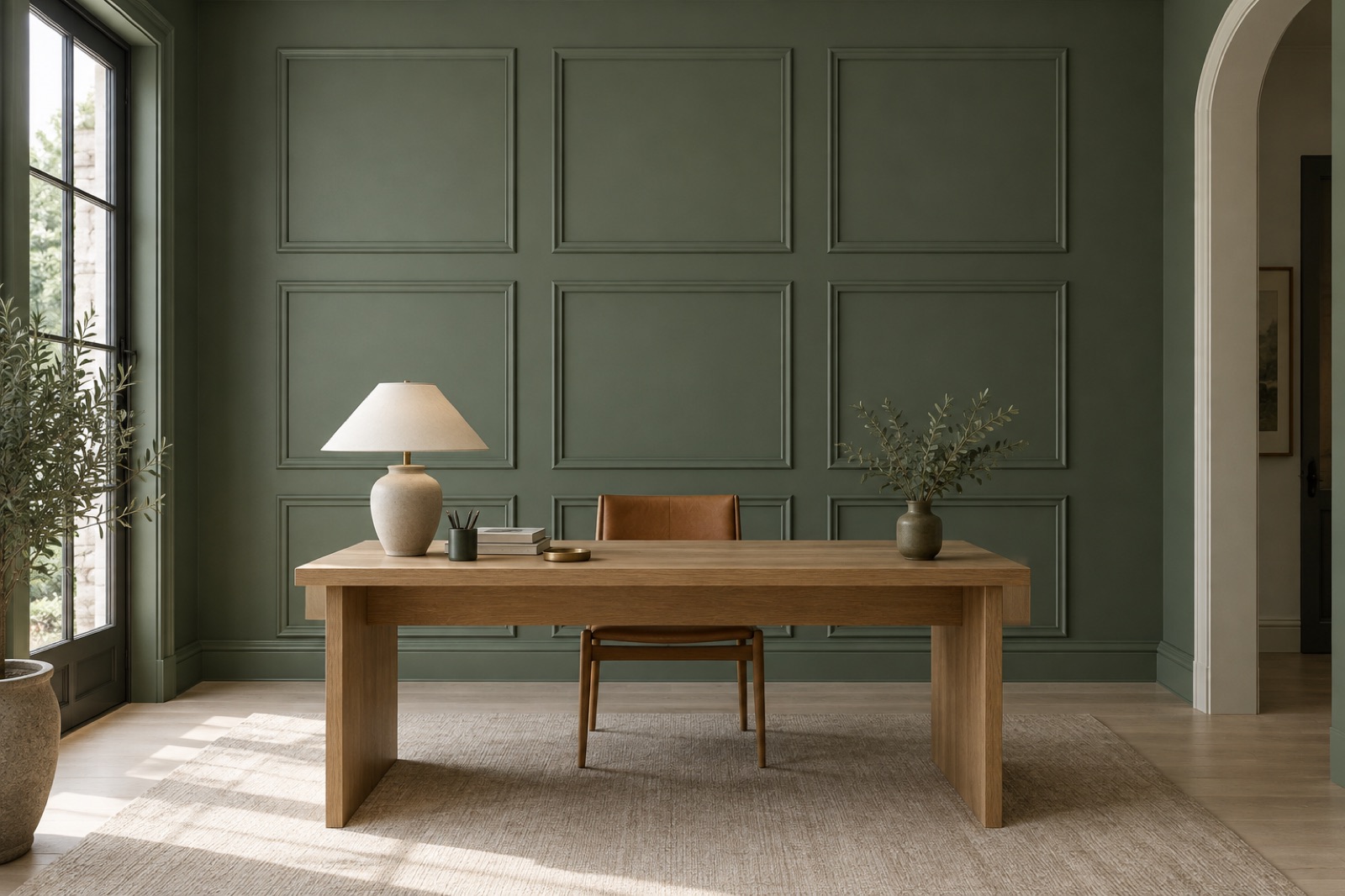 Illustration d’un mur mouluré, style carrés