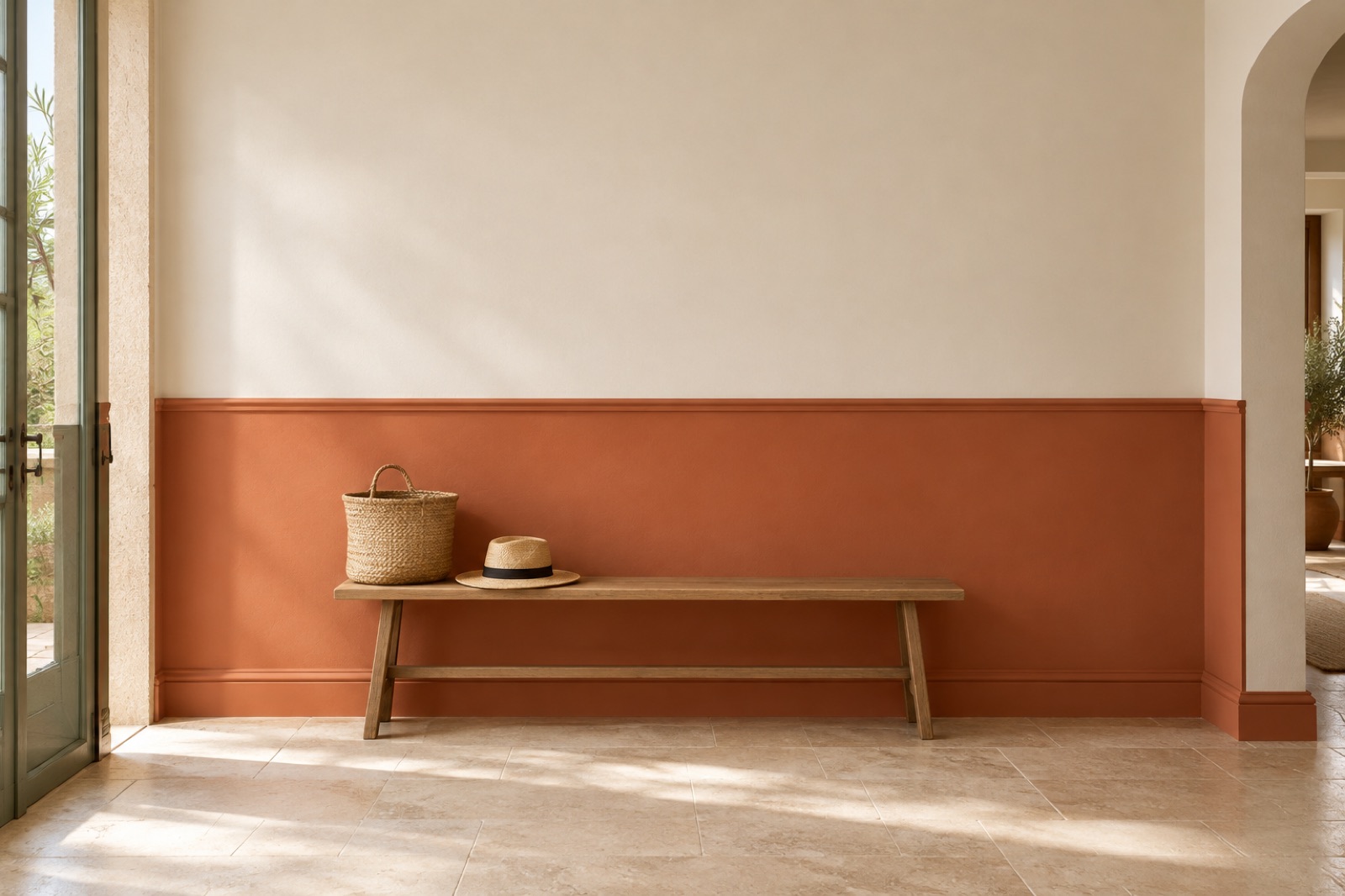 Illustration d’un mur mouluré, style cimaise seule